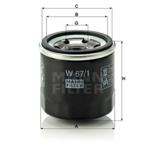 W67/1 Oil Filter Dimensions