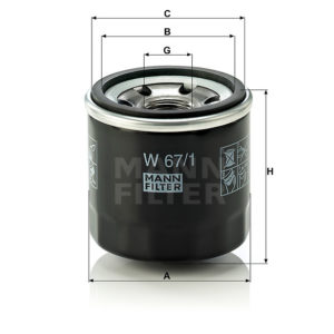 W67/1 Oil Filter Dimensions