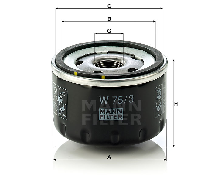 Mann Oil Filter - W75/3 - Car Service Packs