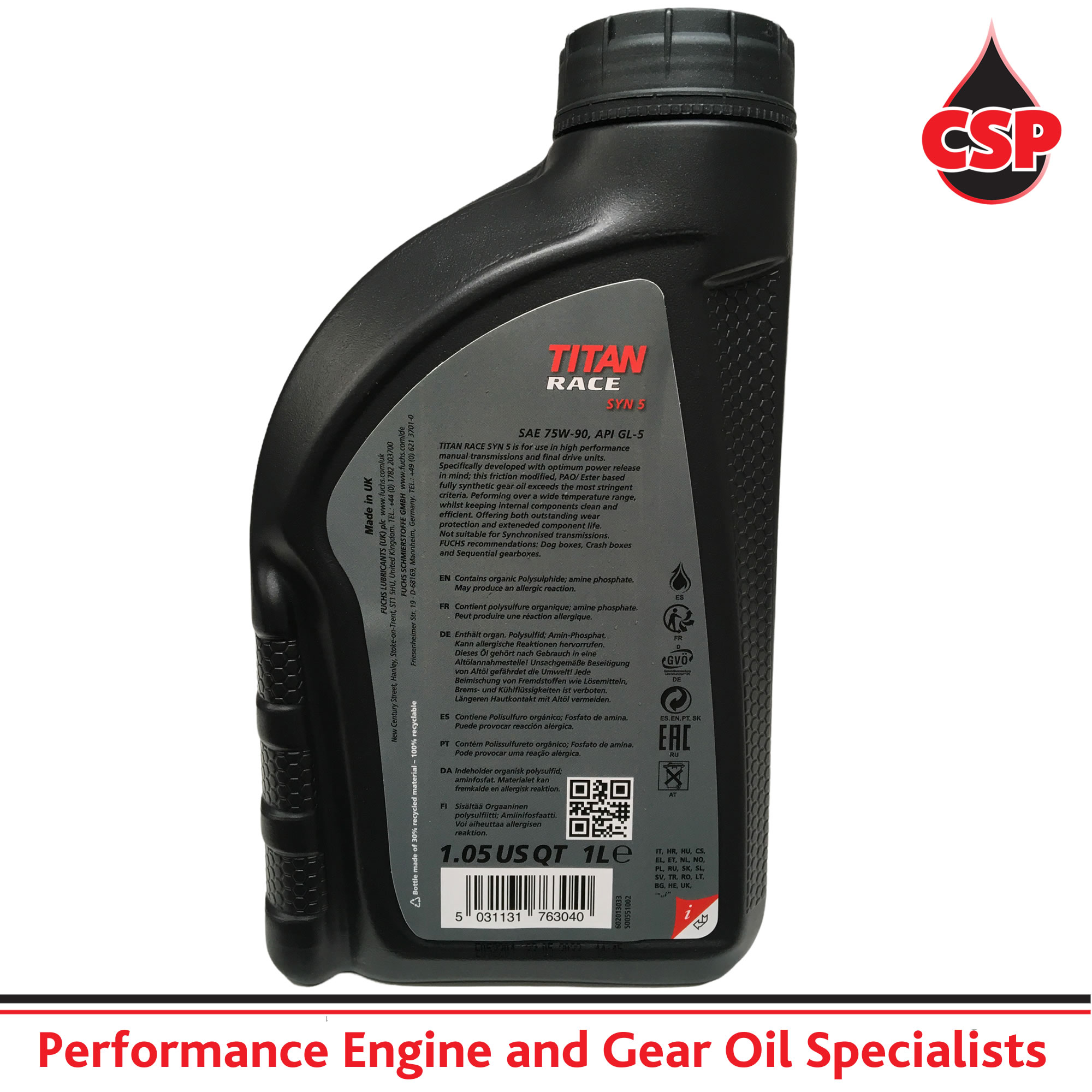 Fuchs Titan Race SYN 5 75W90 GL-5 Gear Oil - Car Service Packs