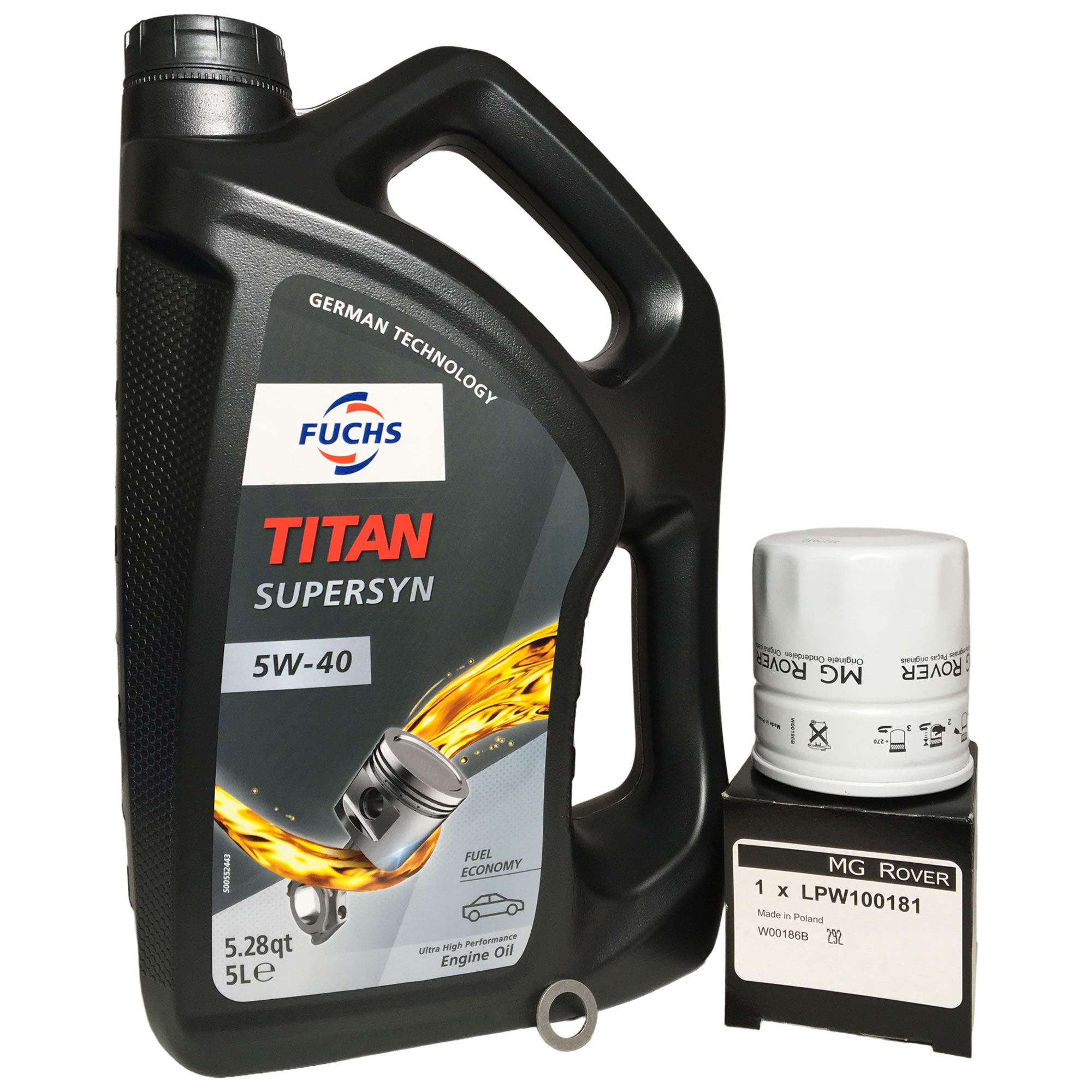 Rover K Series Service Kit. Fuchs Titan SuperSyn 5W-40 and LPW100181 Oil Filter