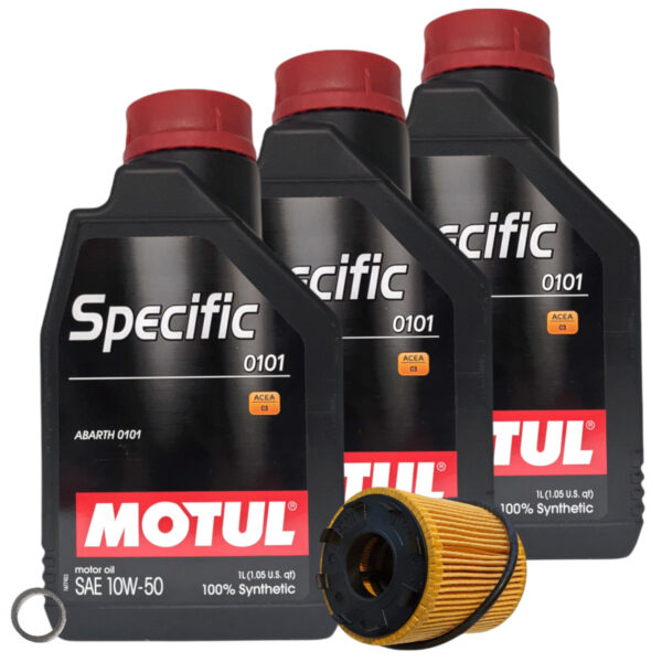 Fiat Abarth service kit with Motul Specific 0101