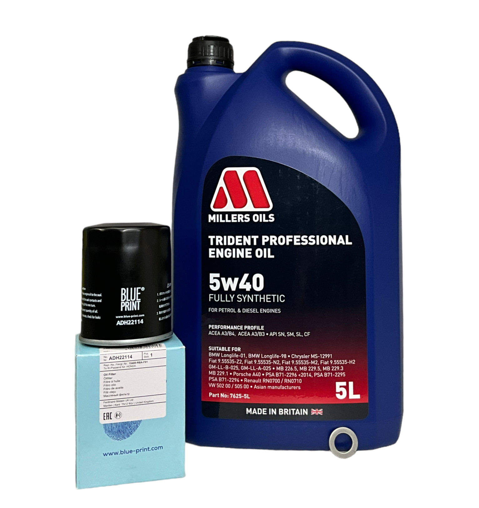 Millers Oils Trident 5w40 - 5 Litres Honda Civic MK7