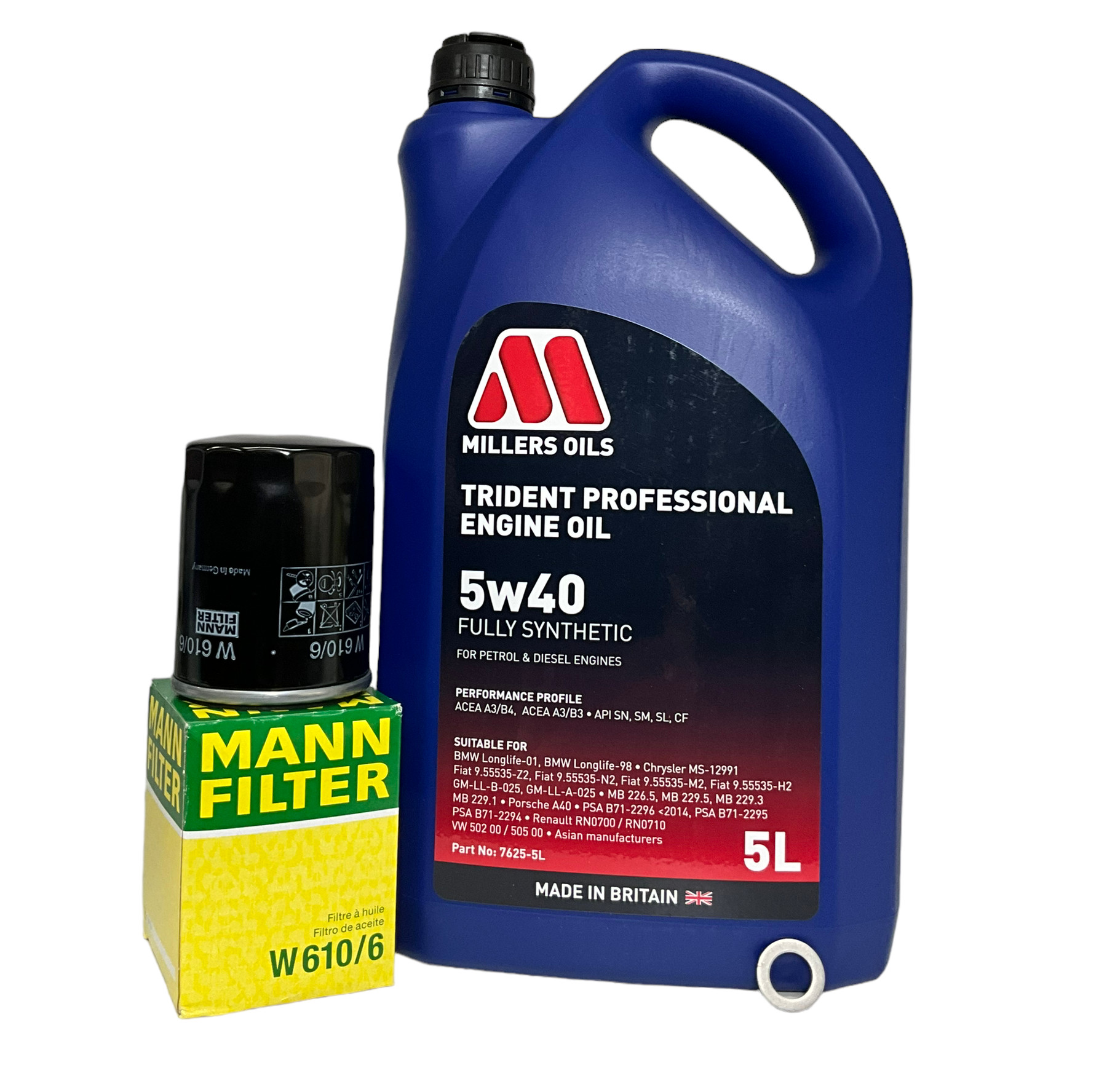 Millers Oils Trident Professional 5W40 service kit