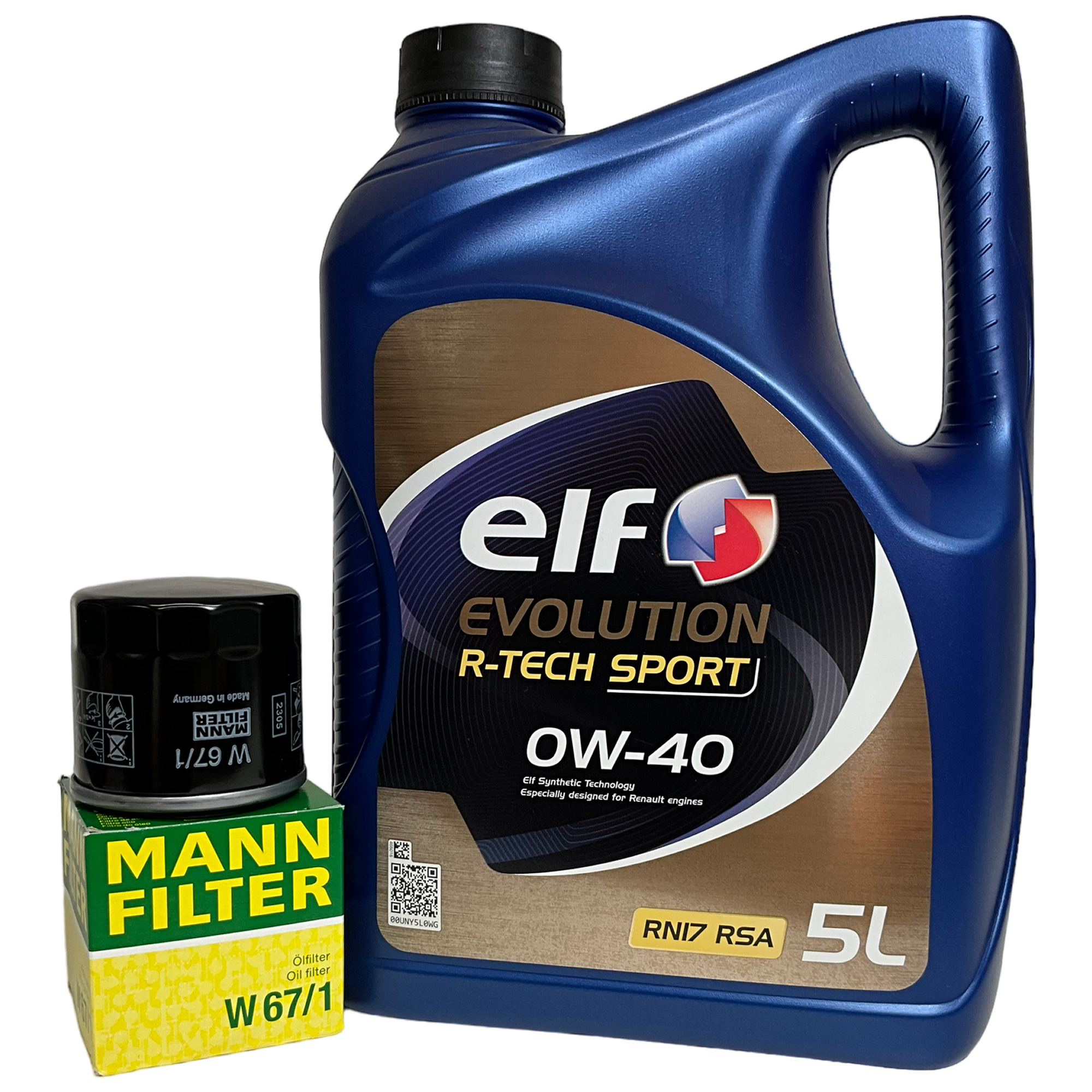 Elf EVO R-TECH Sport 0W40 with W67/1 Oil Filter - Car Service Packs