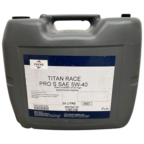 Fuchs Titan Race Pro S 5W40 in 20 Litre Plastic Bottle